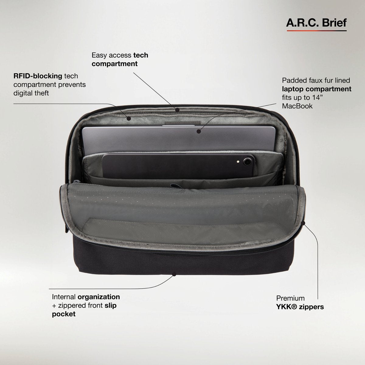 Incase A.R.C. Brief With ReSpun 100% Recycled Polyester - Ante ShopIncaseBag810006545166INCO - 100736 - BLK