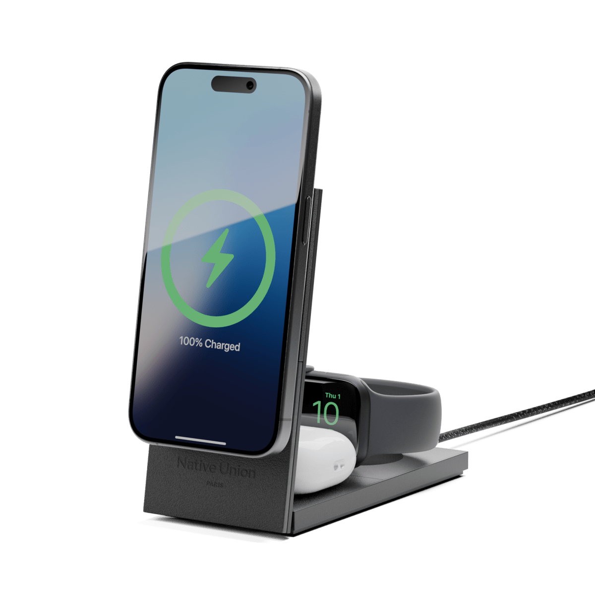 Native Union Rise 3 - in - 1 Magnetic Wireless Charger - Ante ShopNATIVE UNIONWireless ChargerRS - 3IN1 - BLK