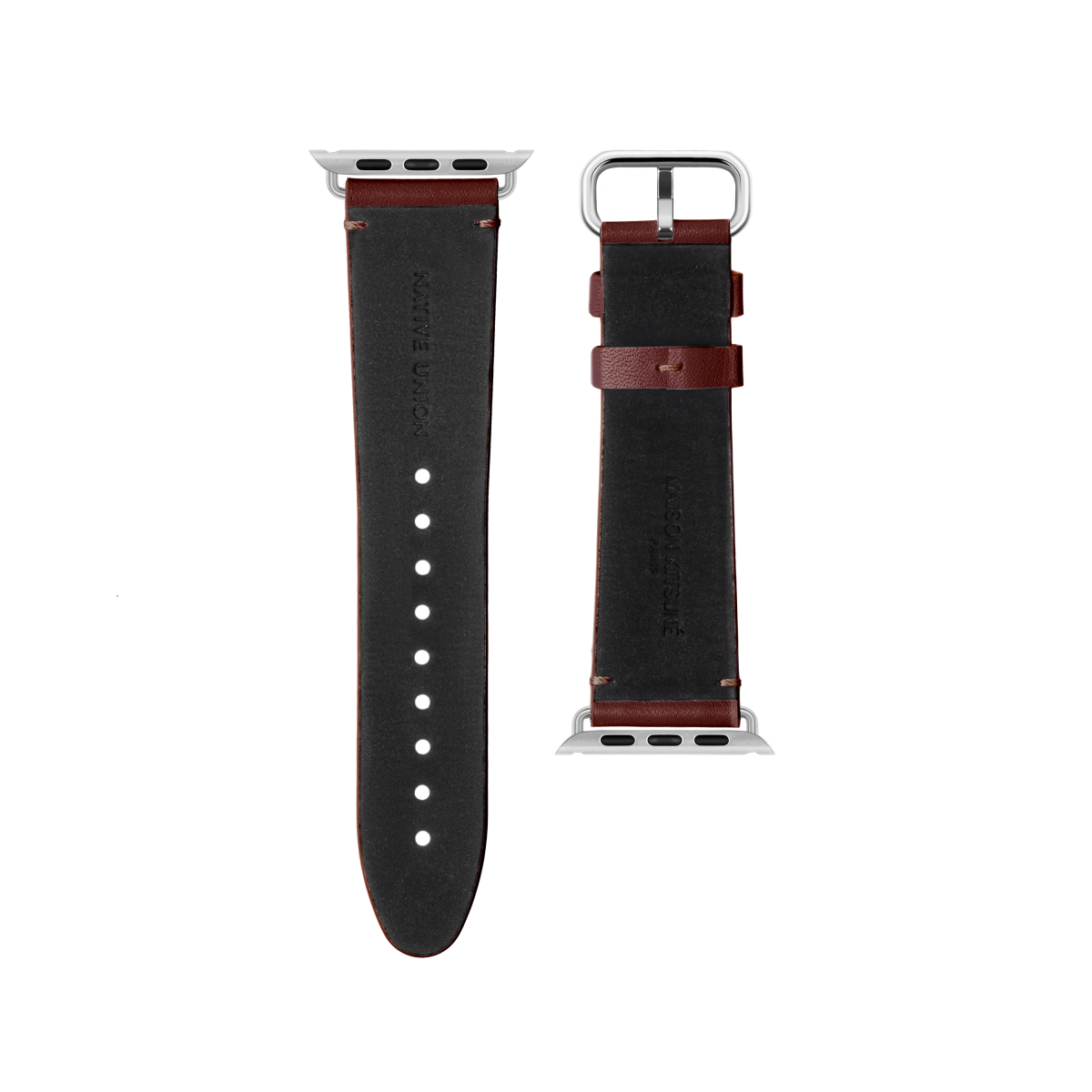 Native Union x Maison Kitsune Profile Fox Leather Strap for Apple Watch (42/44/45mm) - Ante ShopNative UnionApple Watch Strap846654070989STRAP - SW - L - BLU - MK