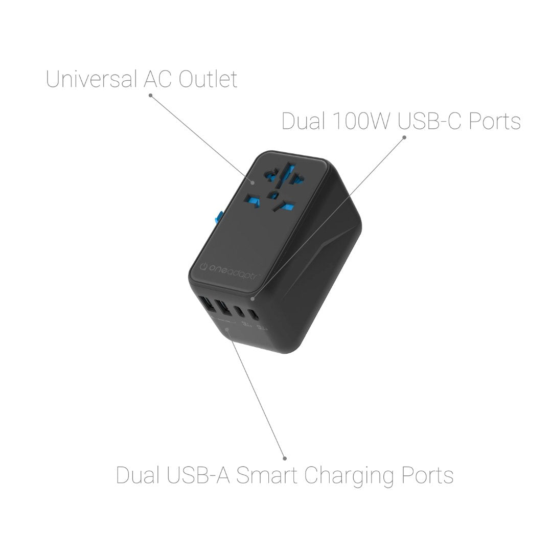 OneAdaptr OneWorld100 International Travel Adapter with 100W USB C charger - Ante ShopOneAdaptrTravel Chargers836528008132PA - ONE - 100