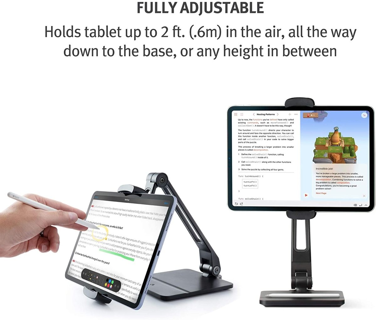 Twelve South HoverBar Duo (2nd Gen) for iPad / iPad Pro/Tablets | Adjustable Arm with Weighted Base and Surface Clamp Attachments for Mounting iPad - Ante ShopTwelve SouthTablet Computer Docks & Stands81137002409712 - 2143